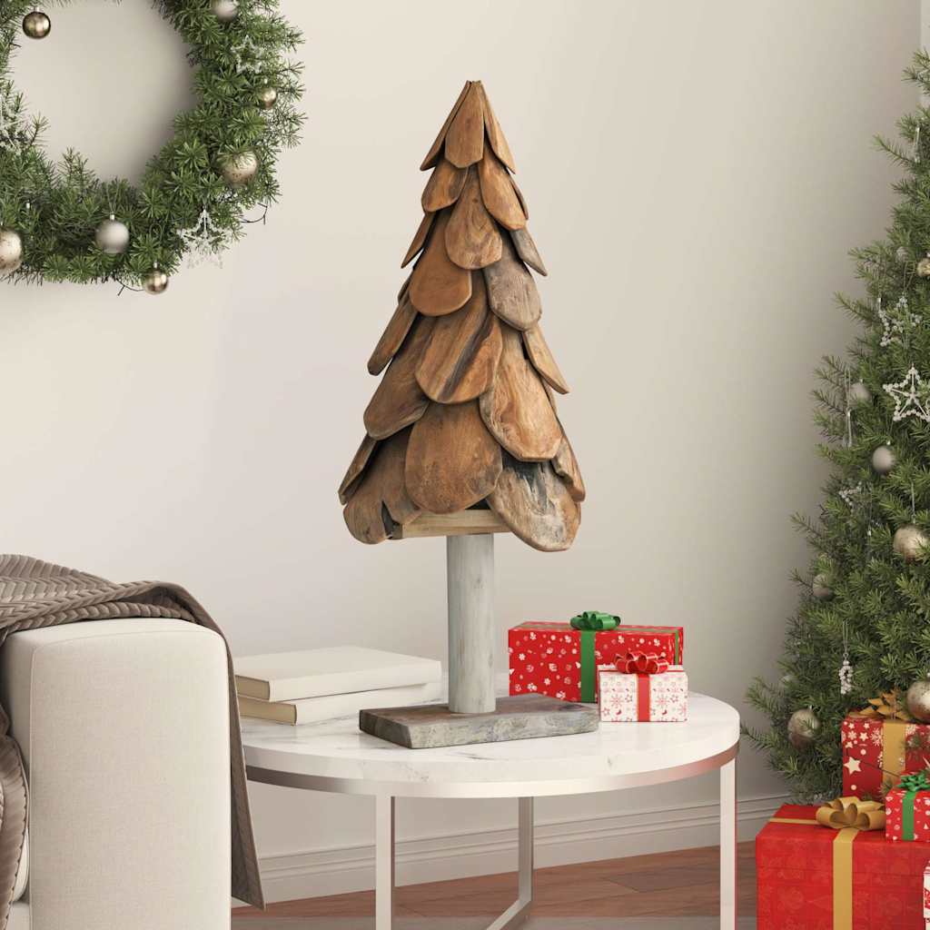 Weihnachtsbaum mit Ständer Braun 91 cm Massivholz Teak