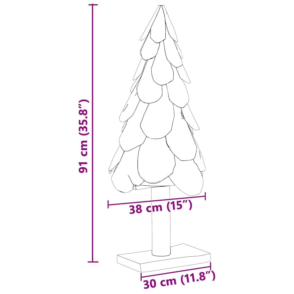 Weihnachtsbaum mit Ständer Braun 91 cm Massivholz Teak