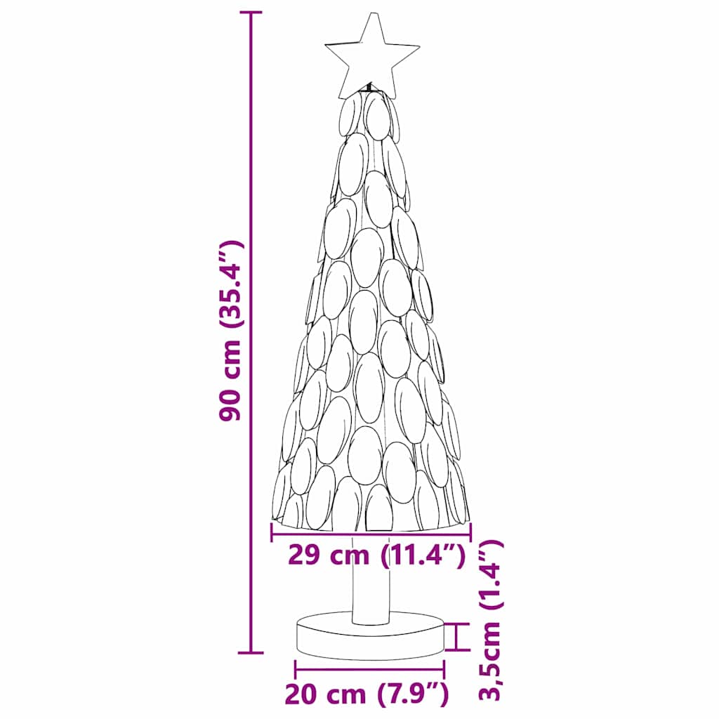 Weihnachtsbaum mit Ständer Braun 90 cm Massivholz Teak