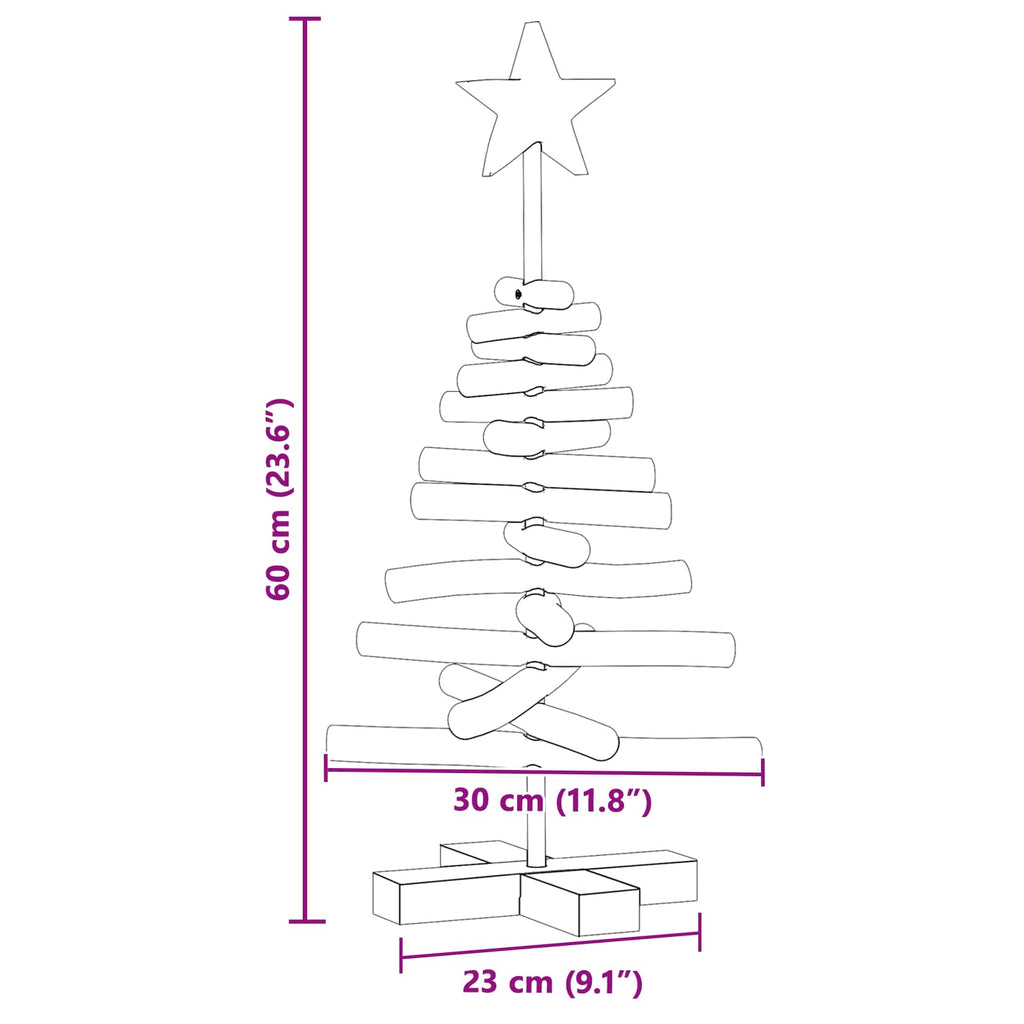 Weihnachtsbaum mit Ständer Braun 60 cm Massivholz Teak