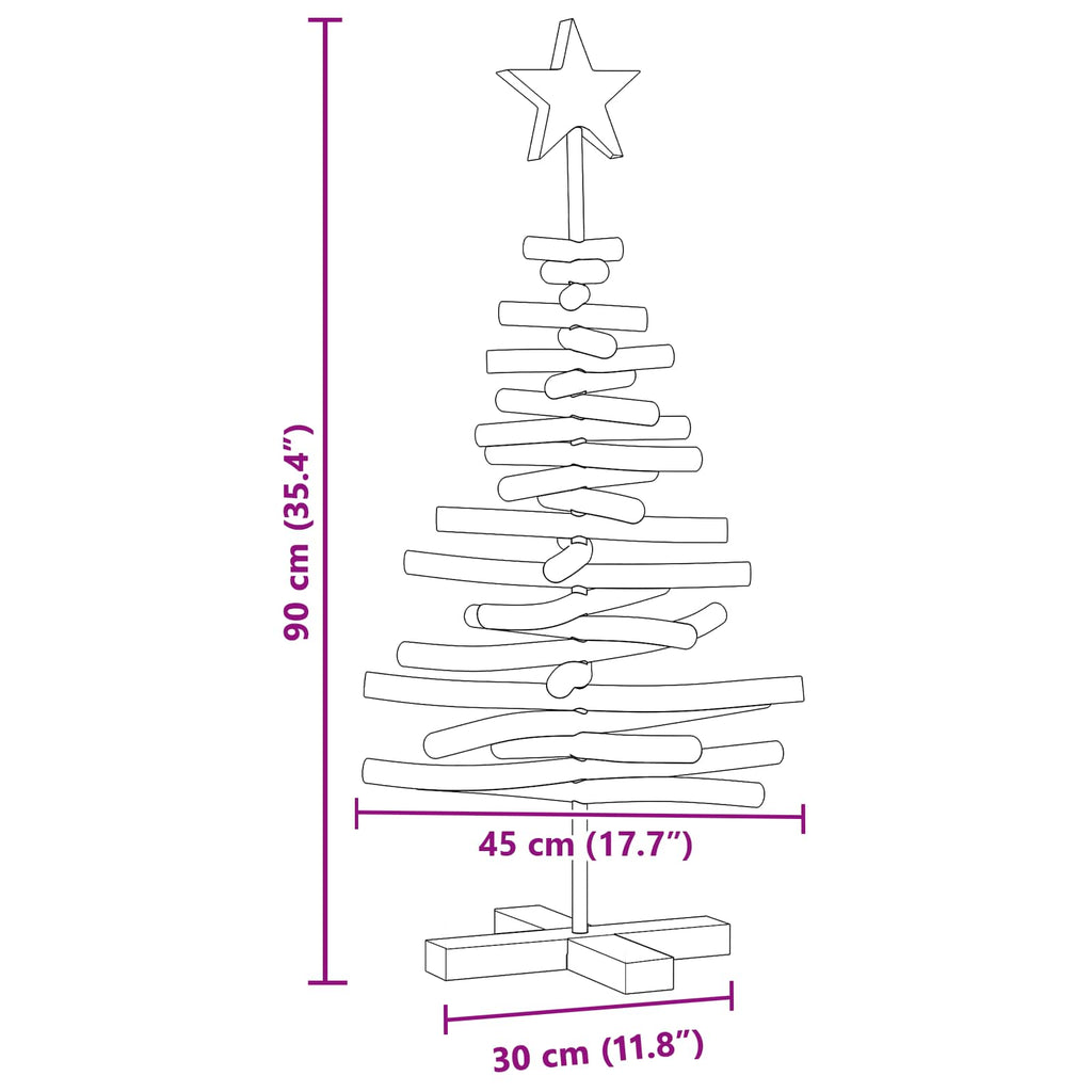 Weihnachtsbaum mit Ständer Braun 90 cm Massivholz Teak