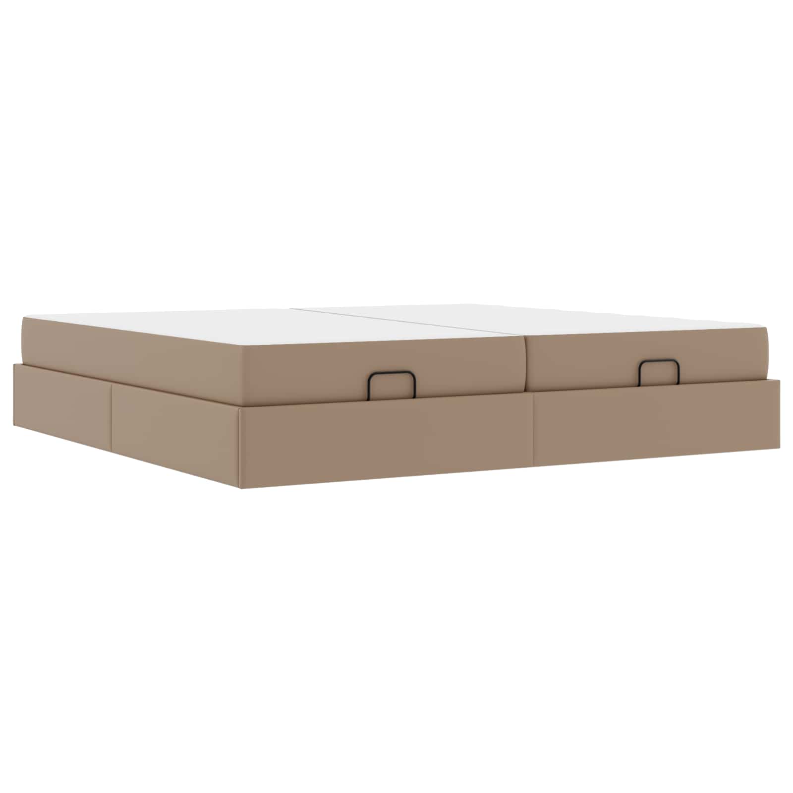 Bettgestell mit Matratze mit Matratze 2 pcs Hellbraun PVC