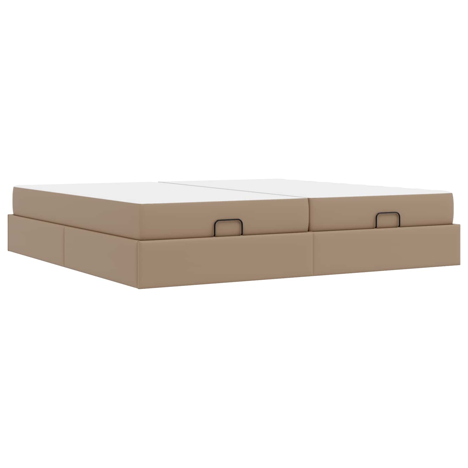 Bettgestell mit Matratze mit Matratze 2 pcs Hellbraun PVC