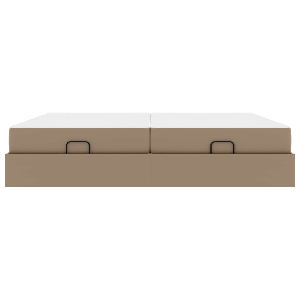 Bettgestell mit Matratze mit Matratze 2 pcs Hellbraun PVC