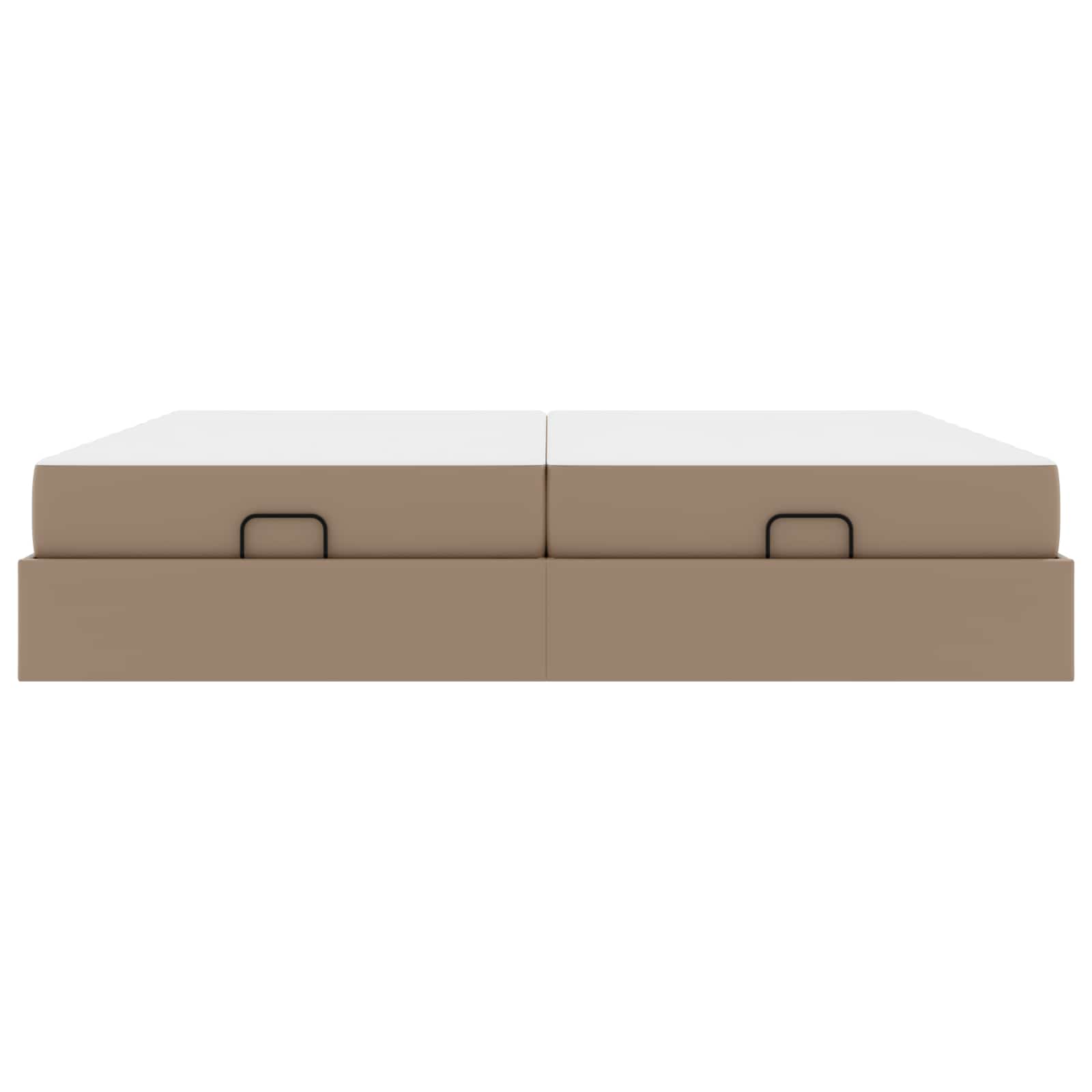 Bettgestell mit Matratze mit Matratze 2 pcs Hellbraun PVC