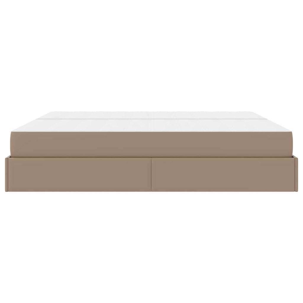 Bettgestell mit Matratze mit Matratze 2 pcs Hellbraun PVC
