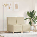 Modulares Armfreies Sofa 2 pcs Creme 55 x 74 x 82 cm Stoff