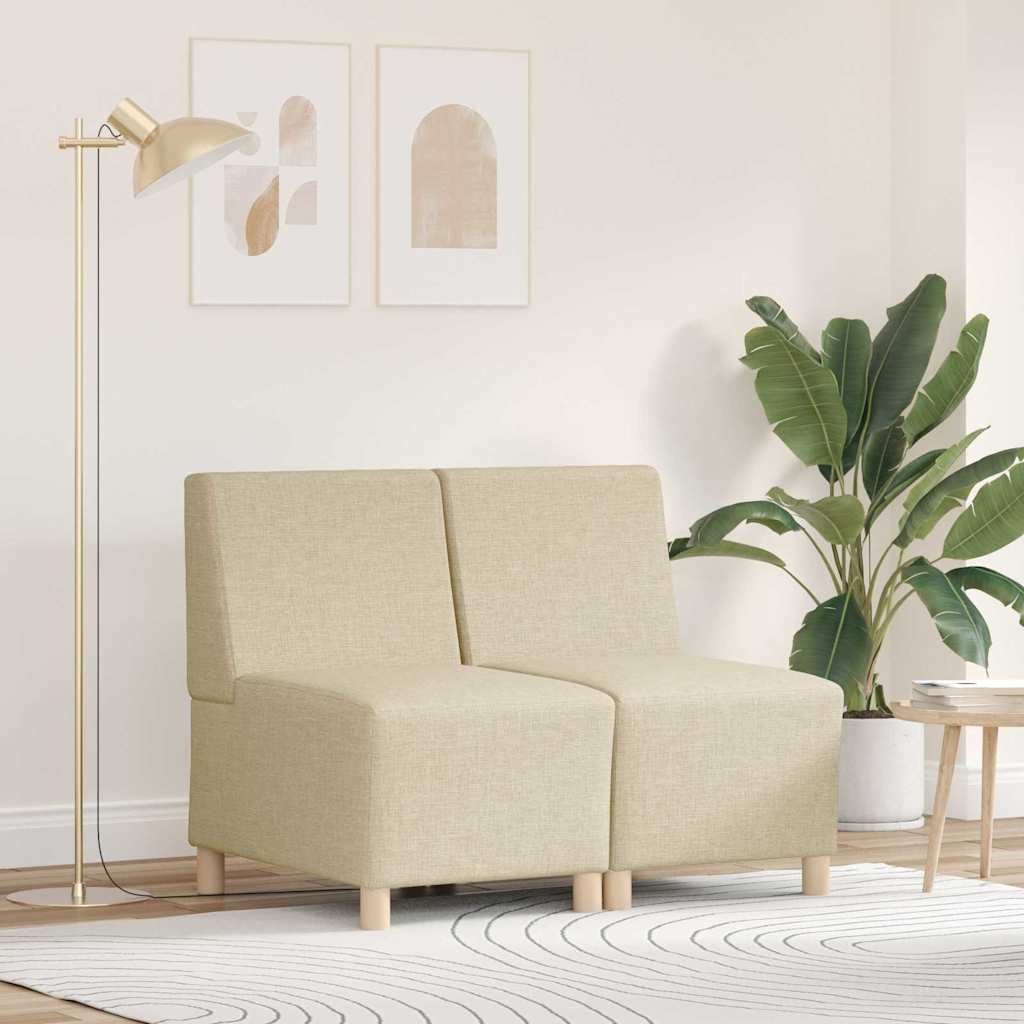 Modulares Armfreies Sofa 2 pcs Creme 55 x 74 x 82 cm Stoff