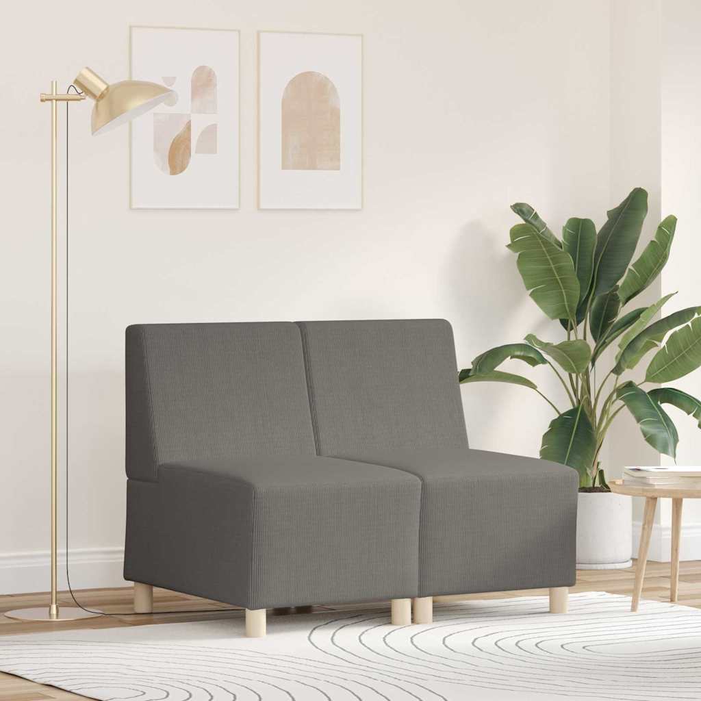 Modulares Armfreies Sofa 2 pcs Hellgrau 55 x 74 x 82 cm