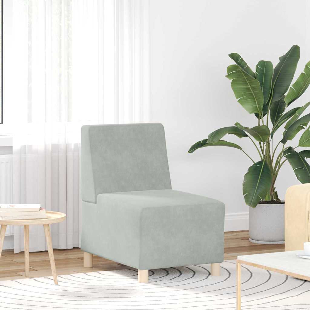 Modulares Armfreies Sofa 3 pcs Hellgrau 55 x 74 x 82 cm Samt
