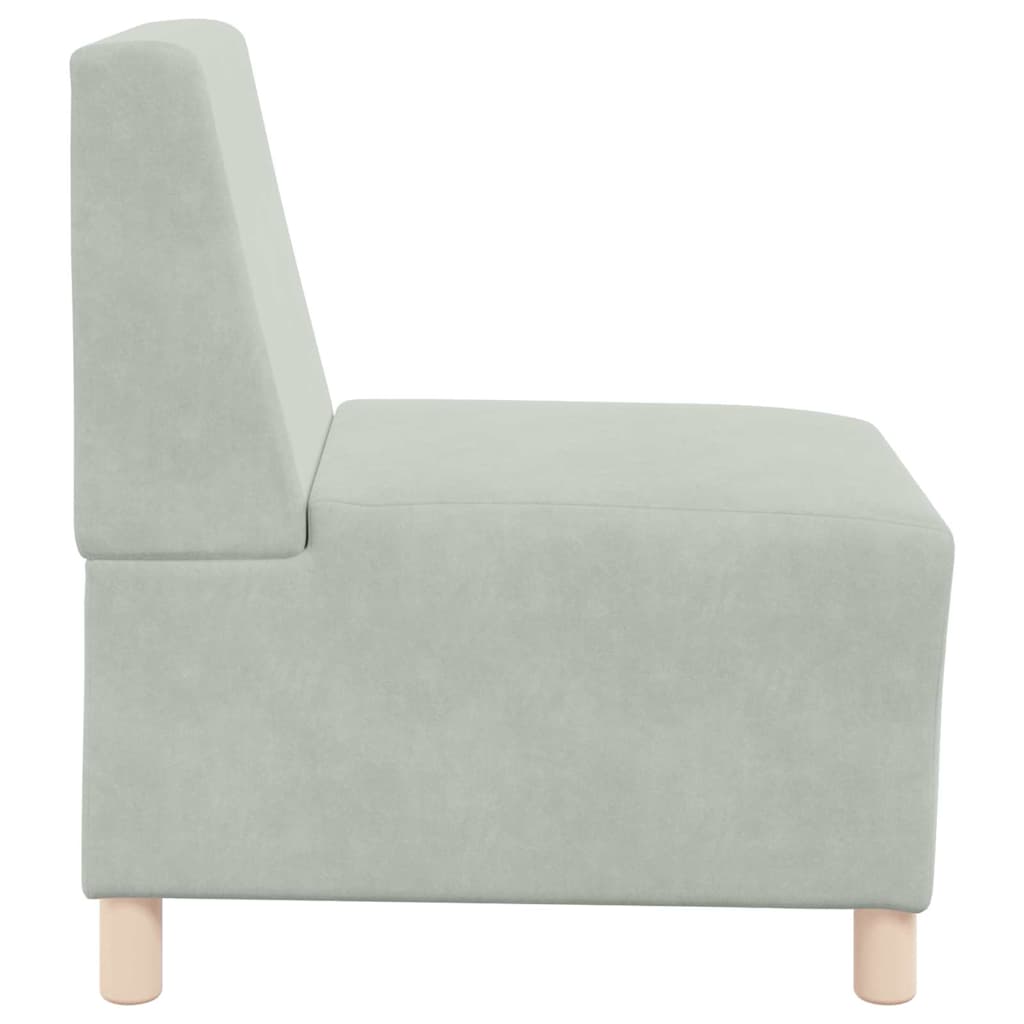 Modulares Armfreies Sofa 3 pcs Hellgrau 55 x 74 x 82 cm Samt