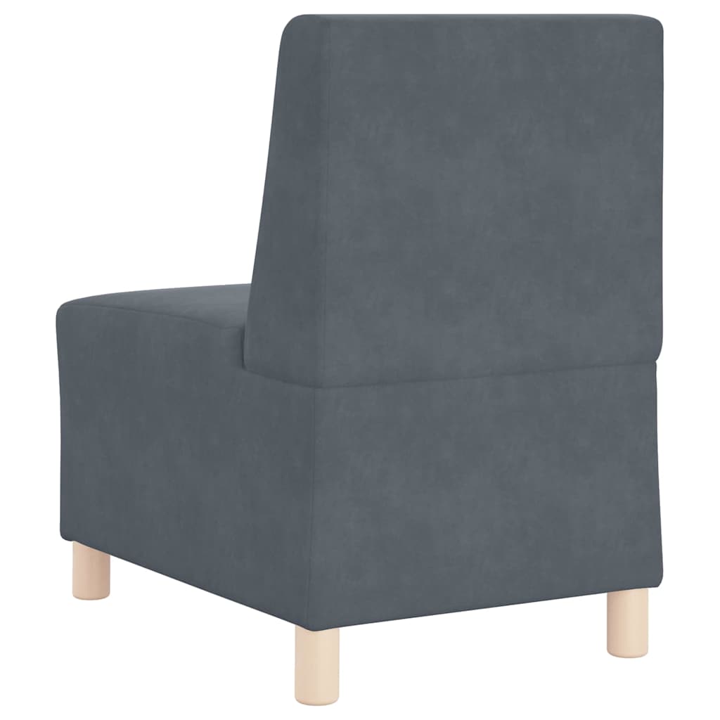 Modulares Armfreies Sofa 3 pcs Dunkelgrau 55 x 74 x 82 cm Samt