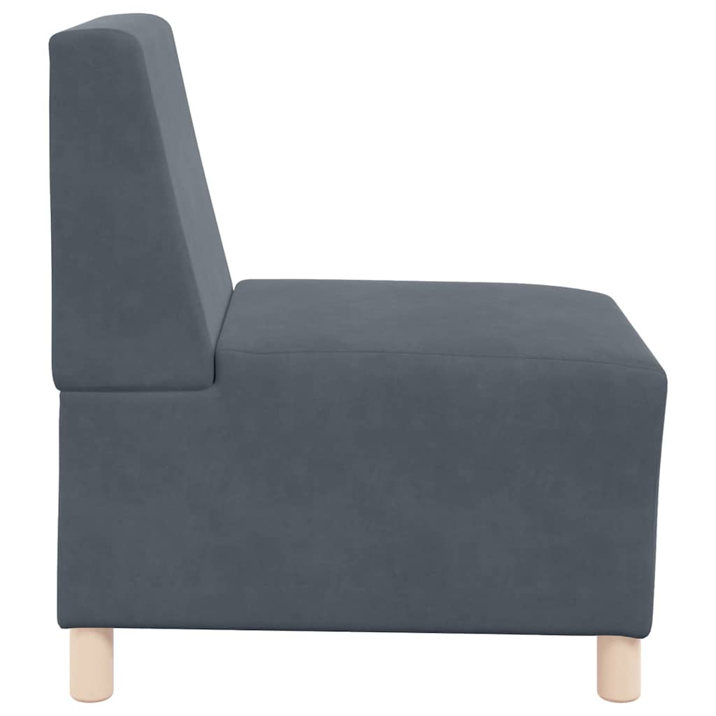 Modulares Armfreies Sofa 3 pcs Dunkelgrau 55 x 74 x 82 cm Samt