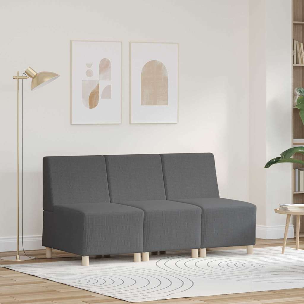 Modulares Armfreies Sofa 3 pcs Dunkelgrau 55 x 74 x 82 cm