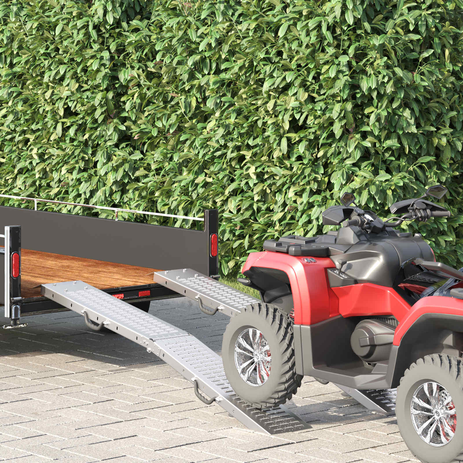 Faltbare Rampe 200kg pro Rampe 2 pcs Silber 166 x 23 x 4,5 cm