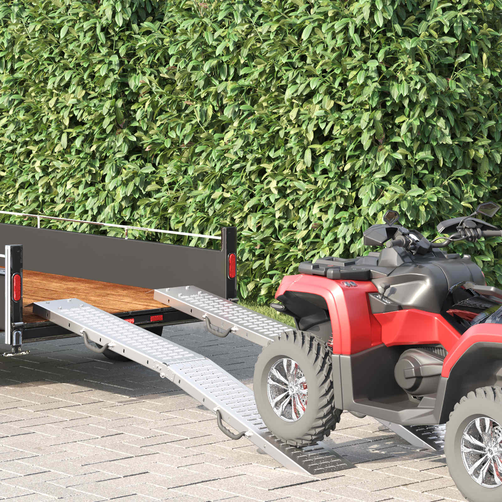 Faltbare Rampe 200kg pro Rampe 2 Stk. Silber 186 x 23 x 4,5 cm