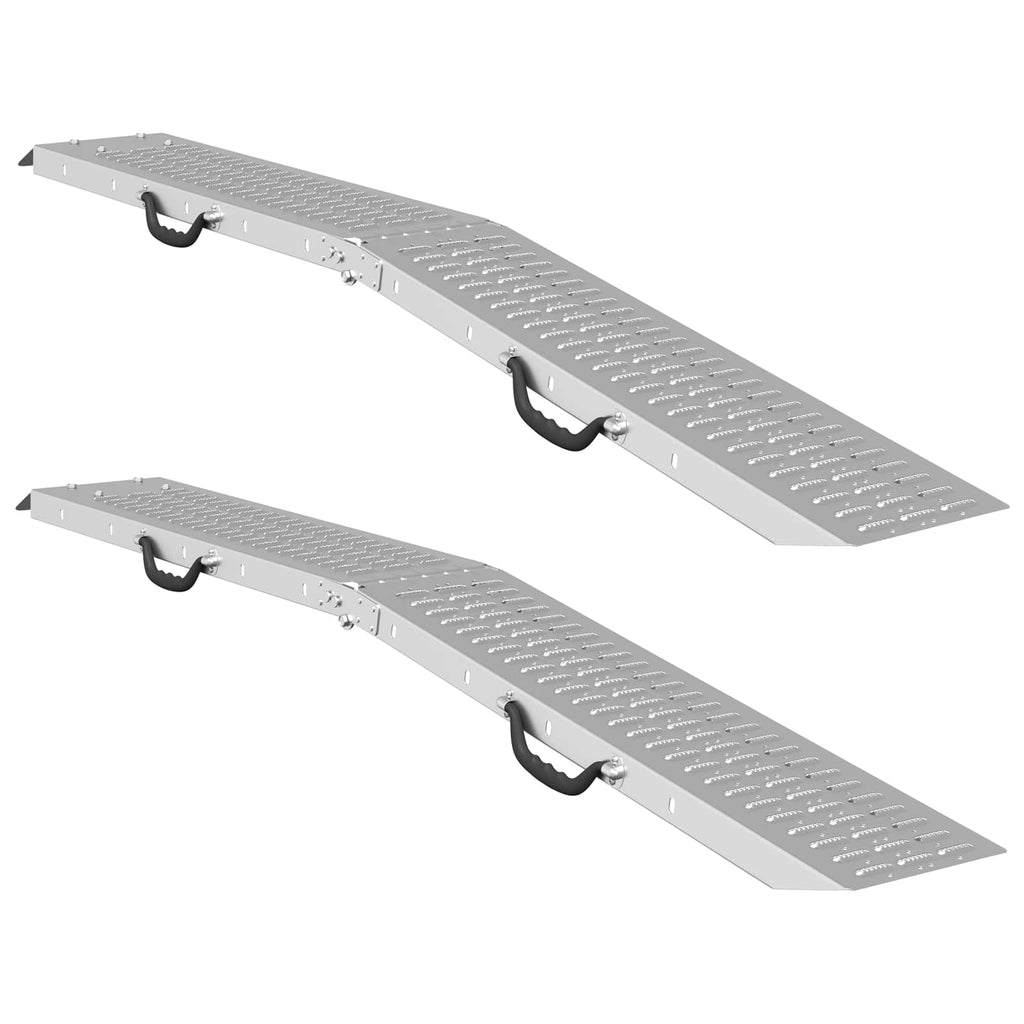Faltbare Rampe 200kg pro Rampe 2 Stk. Silber 186 x 23 x 4,5 cm