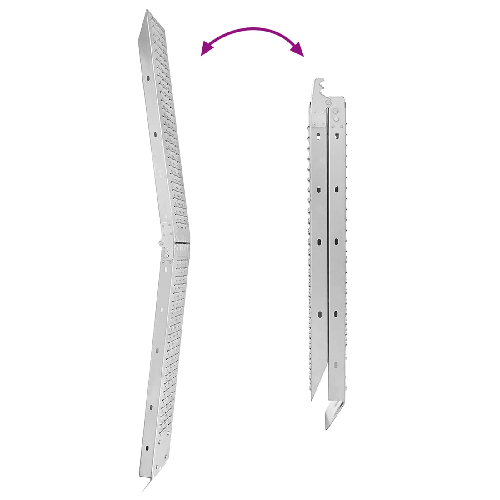 Faltbare Rampe 200kg pro Rampe 2 Stk. Silber 186 x 23 x 4,5 cm