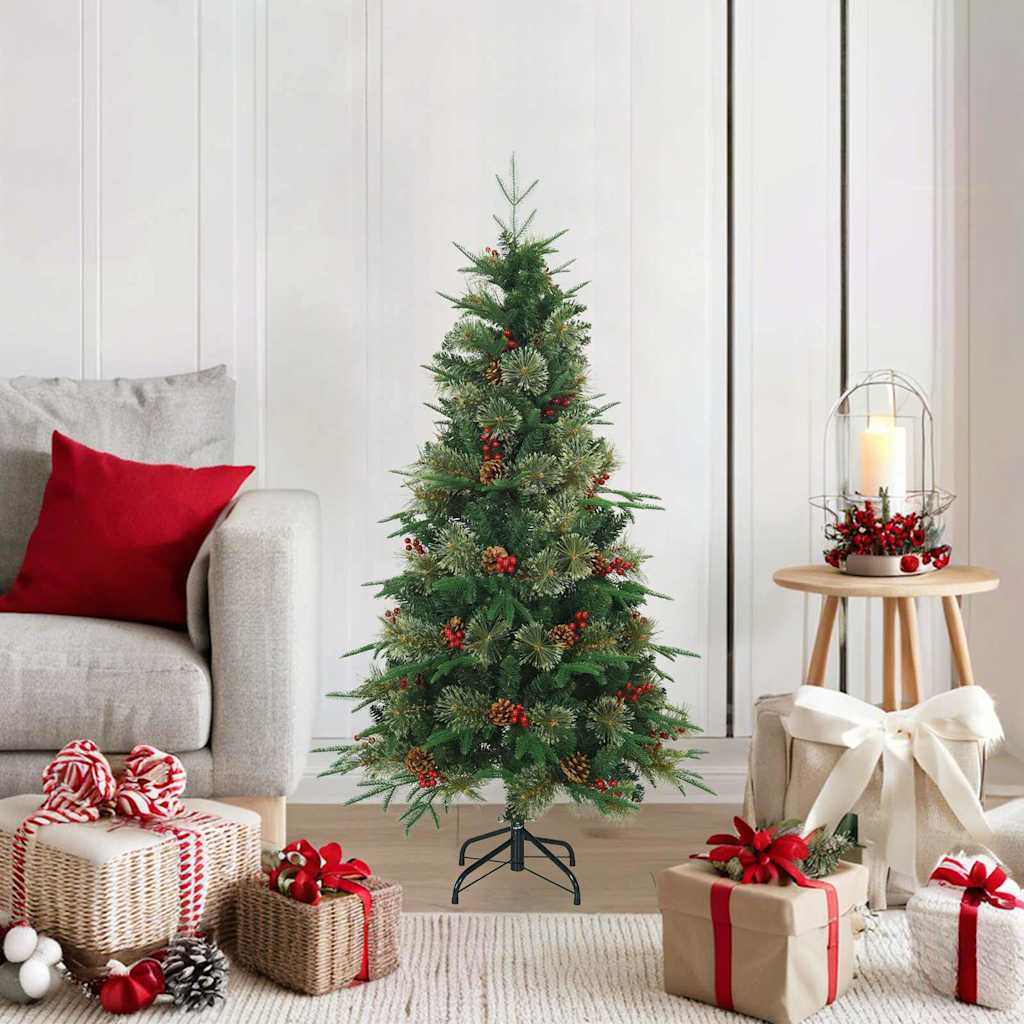 Künstlicher klappbarer Weihnachtsbaum mit Ständer Grün 120 cm