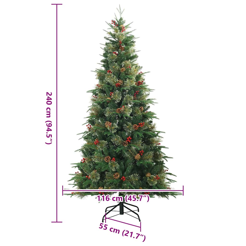 Künstlicher klappbarer Weihnachtsbaum mit Ständer Grün 240 cm