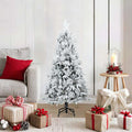 Künstlicher Scharnier-Weihnachtsbaum schneebedeckt Weiß 120 cm