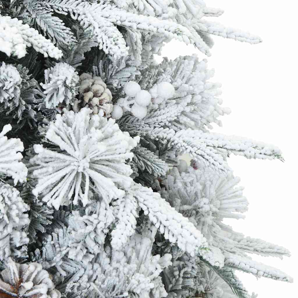 Künstlicher Scharnier-Weihnachtsbaum schneebedeckt Weiß 150 cm