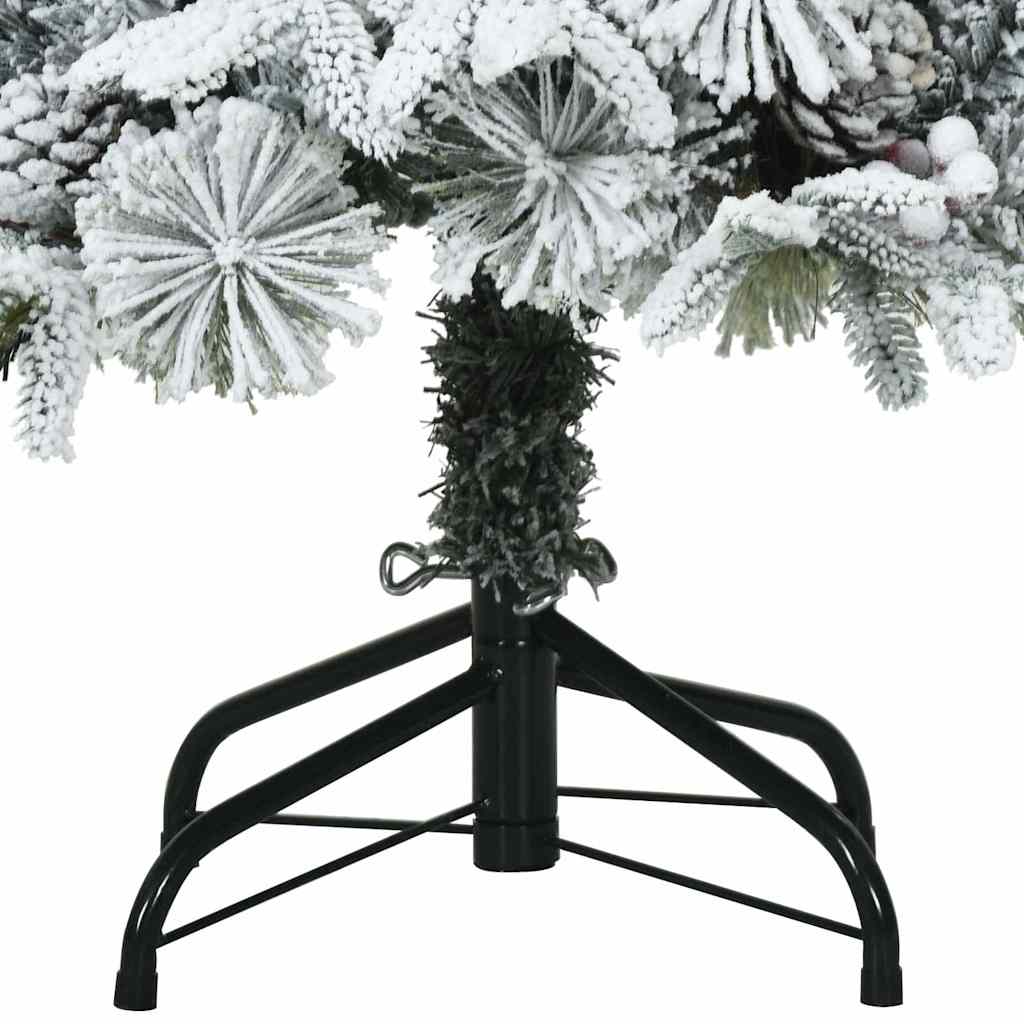 Künstlicher Scharnier-Weihnachtsbaum schneebedeckt Weiß 150 cm