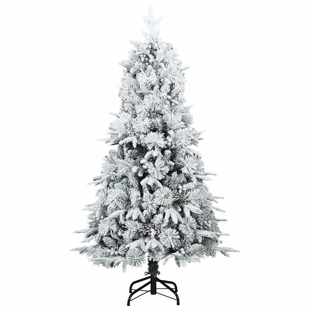 Künstlicher Scharnier-Weihnachtsbaum schneebedeckt Weiß 150 cm