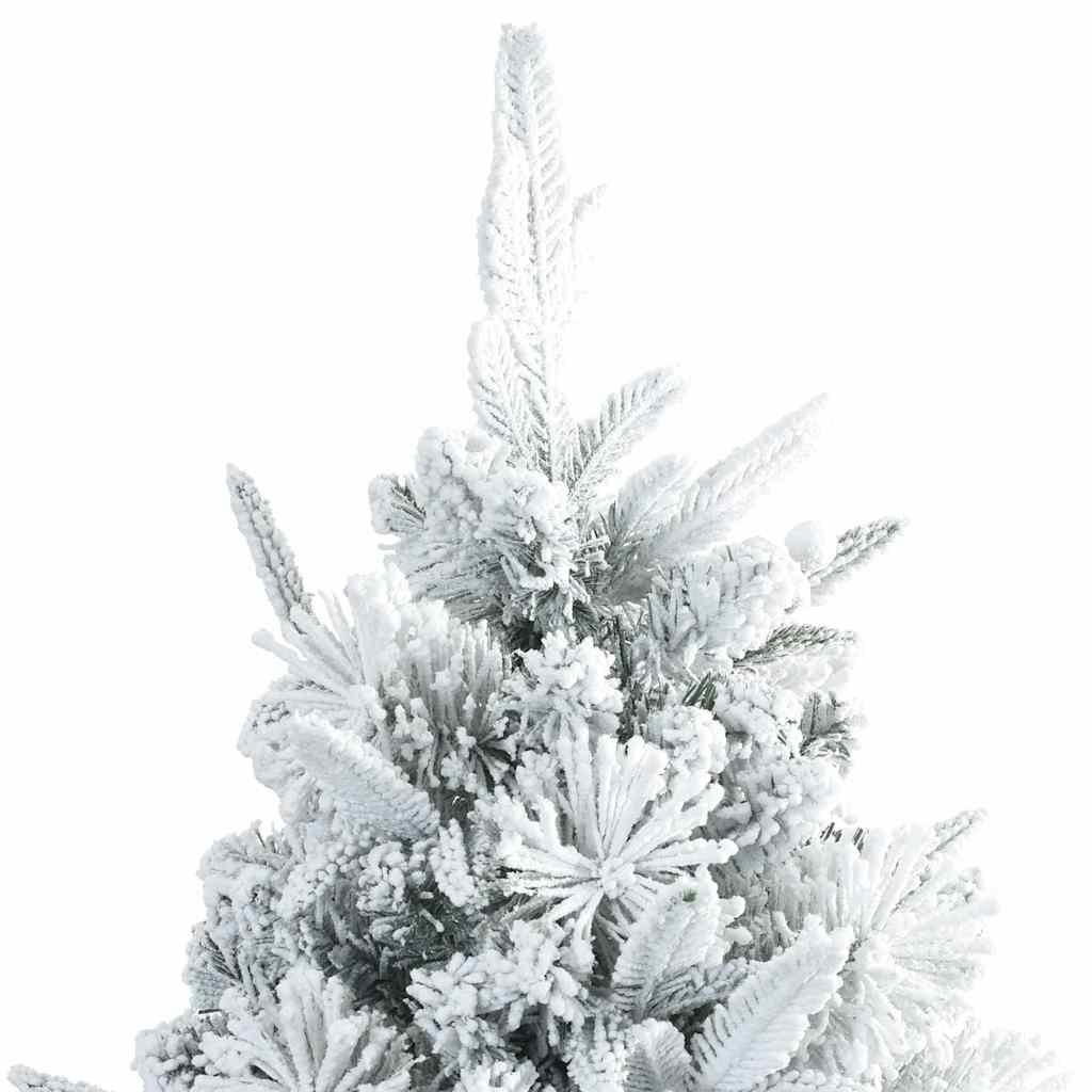 Künstlicher Scharnier-Weihnachtsbaum schneebedeckt Weiß 210 cm