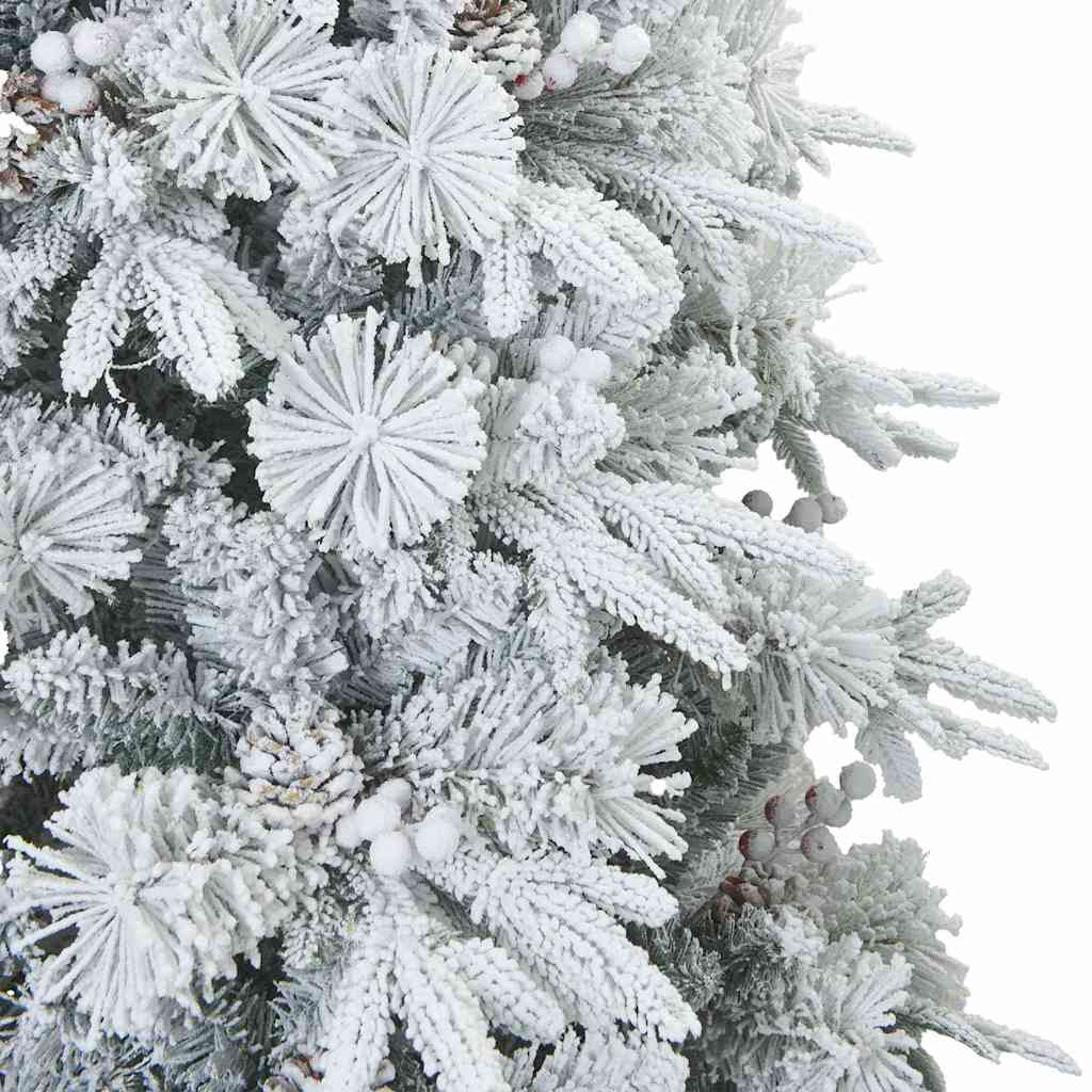 Künstlicher Scharnier-Weihnachtsbaum schneebedeckt Weiß 210 cm