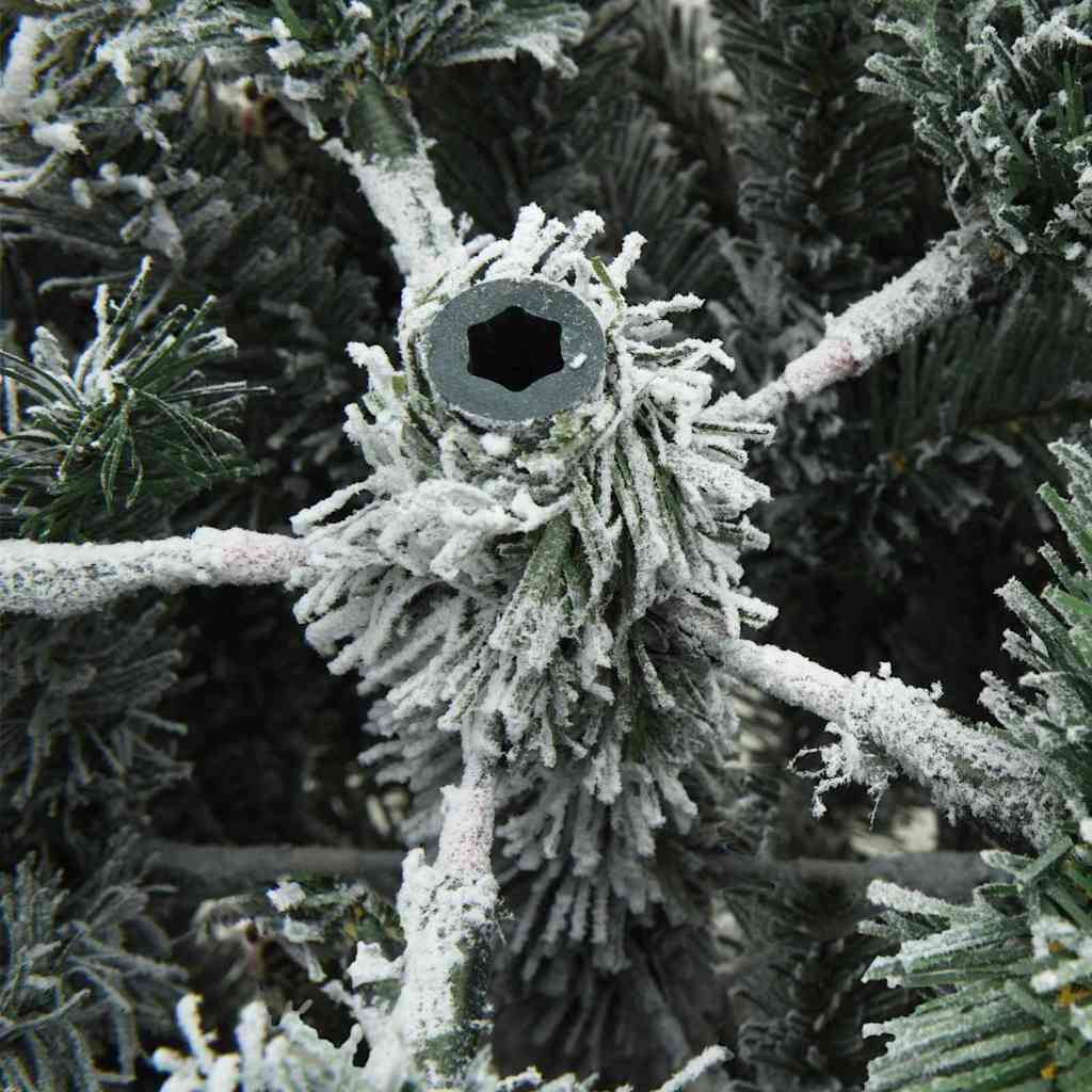 Künstlicher Scharnier-Weihnachtsbaum schneebedeckt Weiß 210 cm