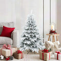 Künstlicher Scharnier-Weihnachtsbaum schneebedeckt Weiß 120 cm