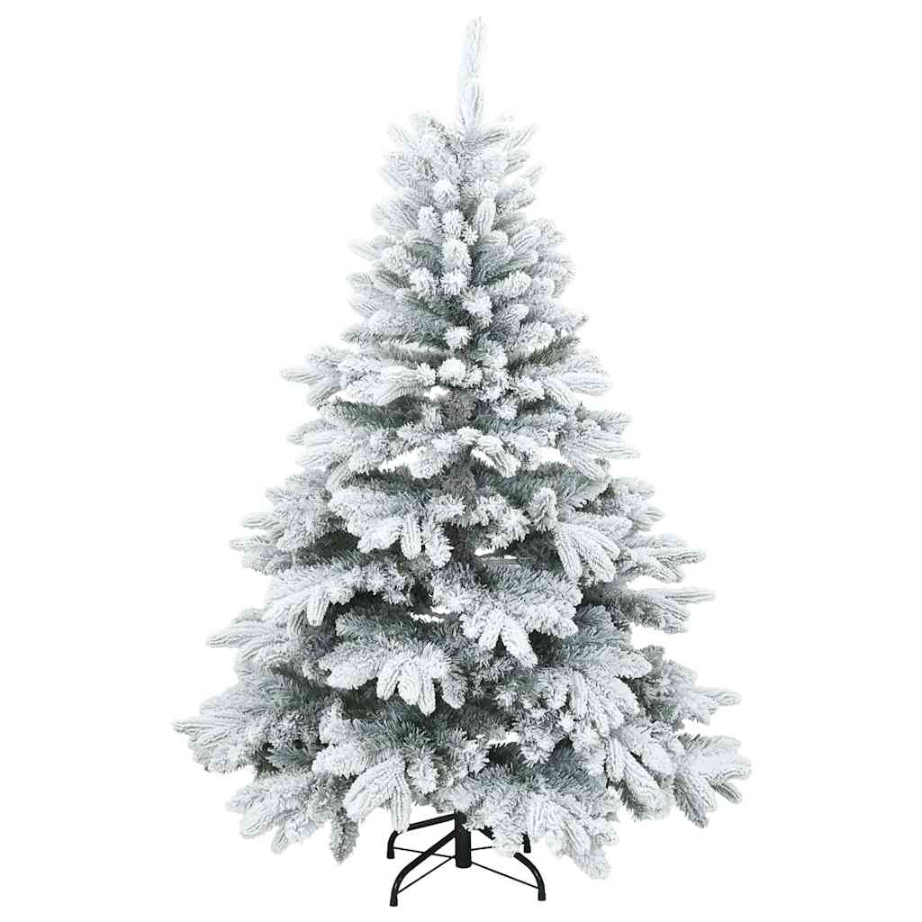Künstlicher Scharnier-Weihnachtsbaum schneebedeckt Weiß 120 cm