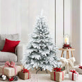Künstlicher Scharnier-Weihnachtsbaum schneebedeckt Weiß 150 cm