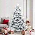Künstlicher Scharnier-Weihnachtsbaum schneebedeckt Weiß 180 cm