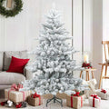 Künstlicher Scharnier-Weihnachtsbaum schneebedeckt Weiß 150 cm