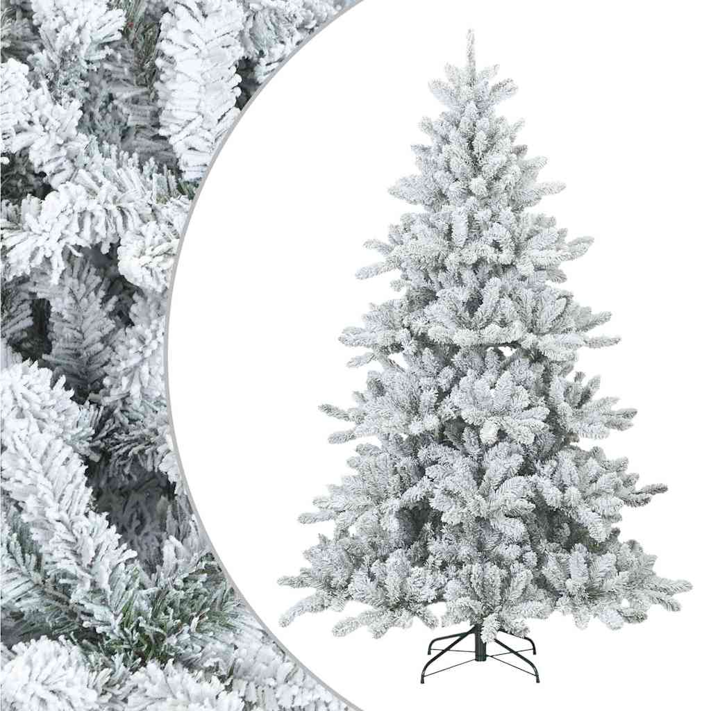 Künstlicher Scharnier-Weihnachtsbaum schneebedeckt Weiß 180 cm