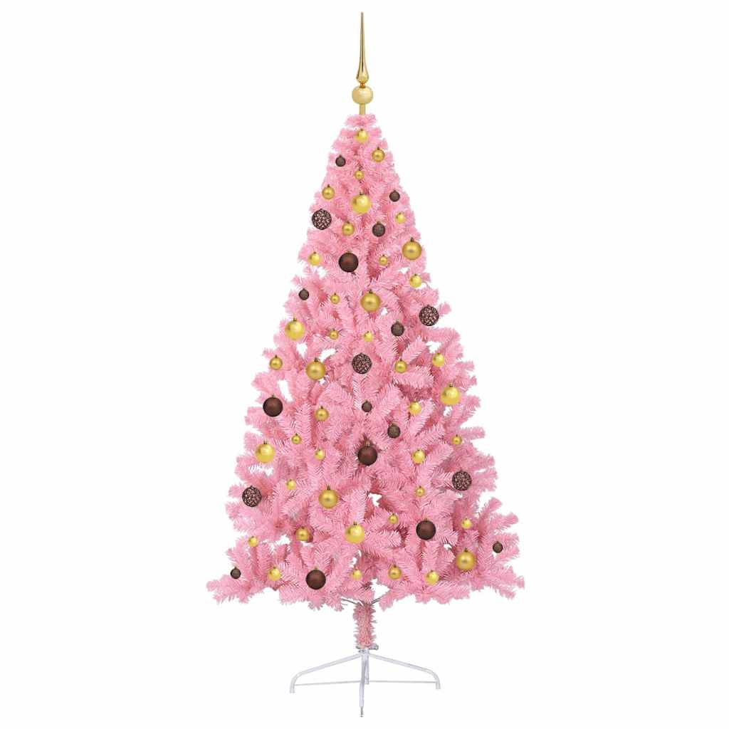 Künstlicher vorbeleuchteter Weihnachtsbaum Rosa 210 cm PVC