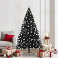 Künstlicher vorbeleuchteter Weihnachtsbaum Schwarz 210 cm PVC