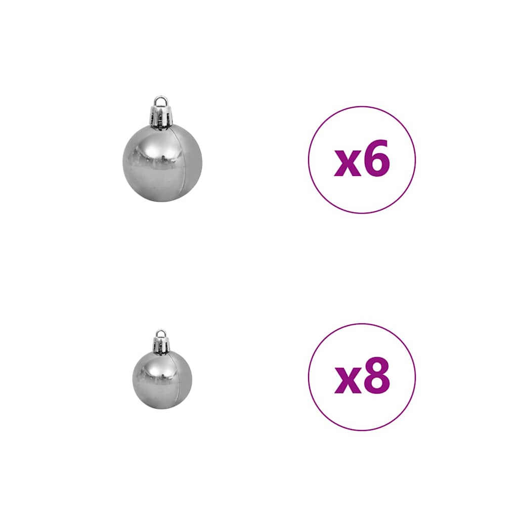 Künstlicher vorbeleuchteter Weihnachtsbaum Silber 120 cm PET