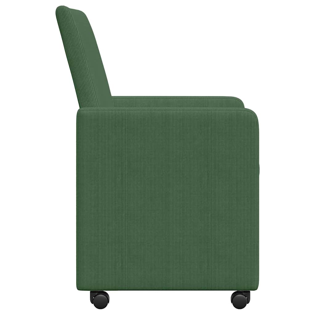 Esszimmerstühle mit Rollen 2 pcs Grau-Grün 57 x 66 x 94 cm