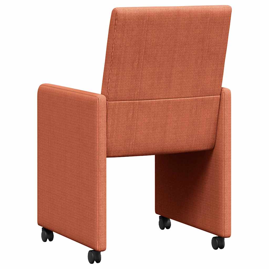 Esszimmerstühle mit Rollen 2 pcs Rot orange 57 x 66 x 94 cm