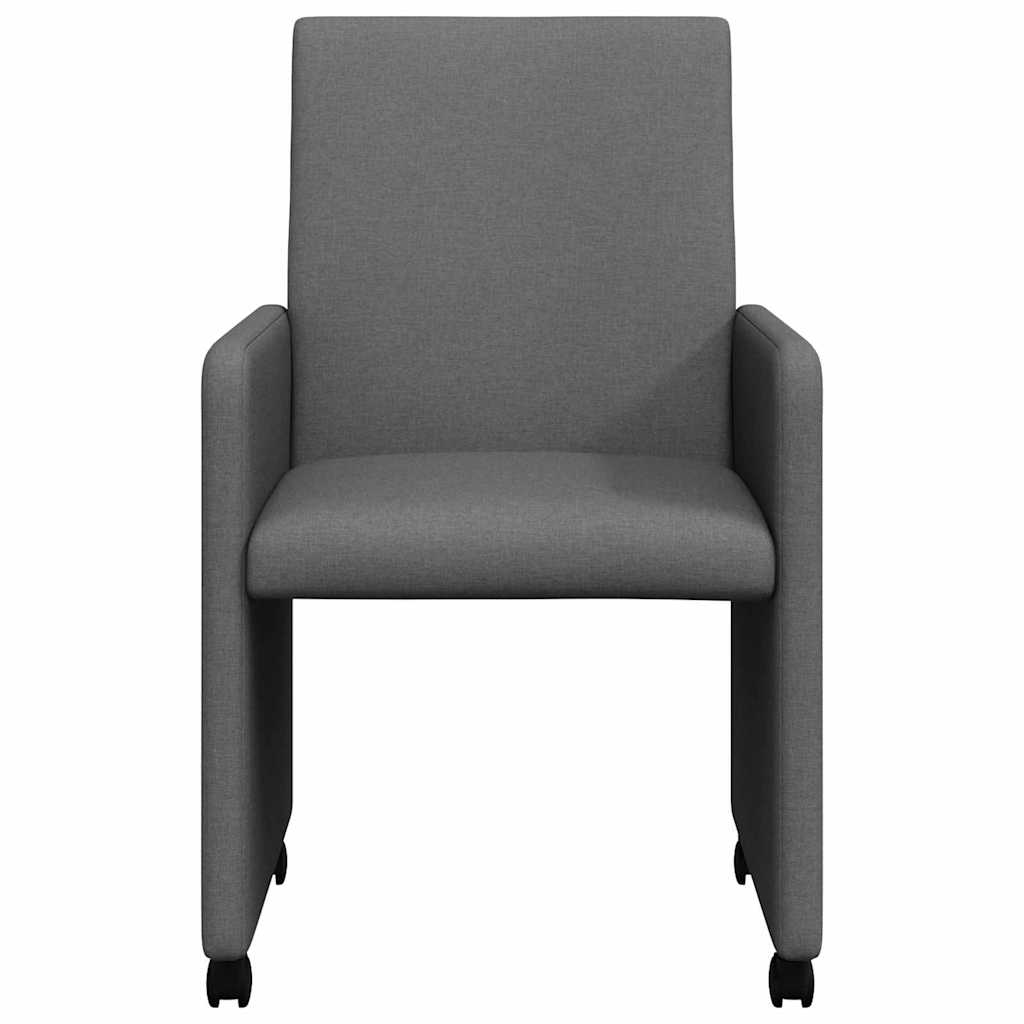 Esszimmerstühle mit Rollen 2 pcs Dunkelgrau 57 x 66 x 94 cm