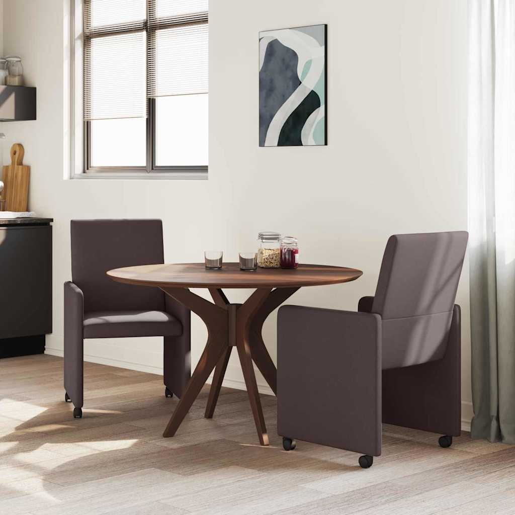 Esszimmerstühle mit Rollen 2 pcs Dunkelbraun 57 x 66 x 94 cm