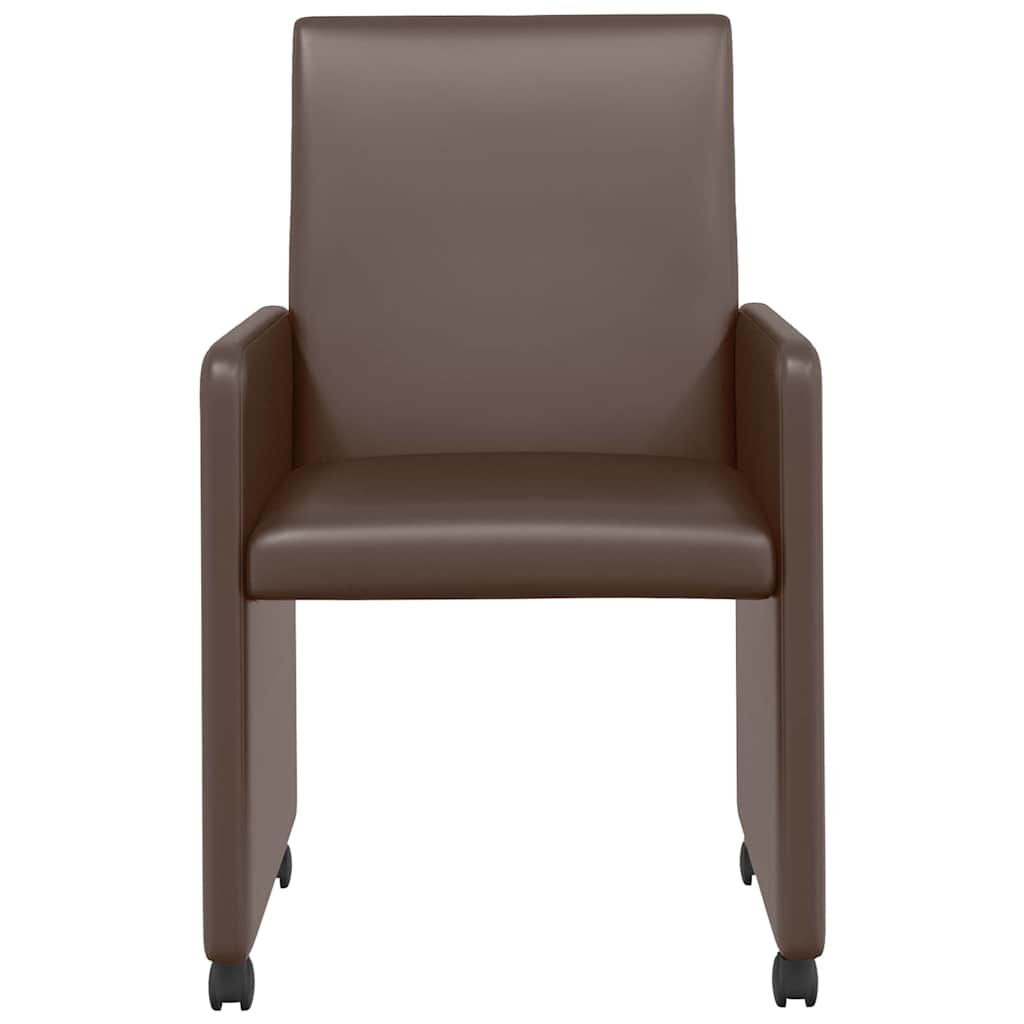 Esszimmerstühle mit Rollen 2 pcs Braun 57 x 66 x 94 cm