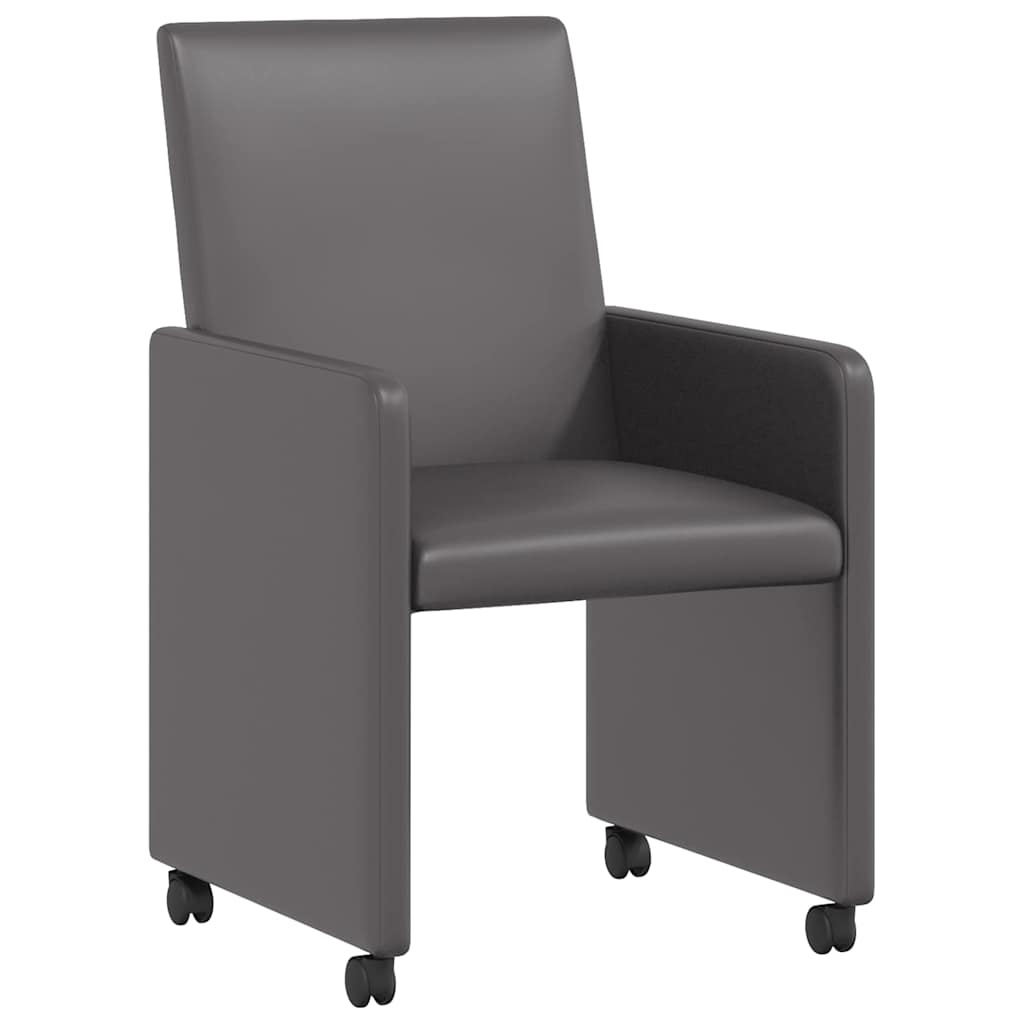 Esszimmerstühle mit Rollen 2 pcs Grau 57 x 66 x 94 cm