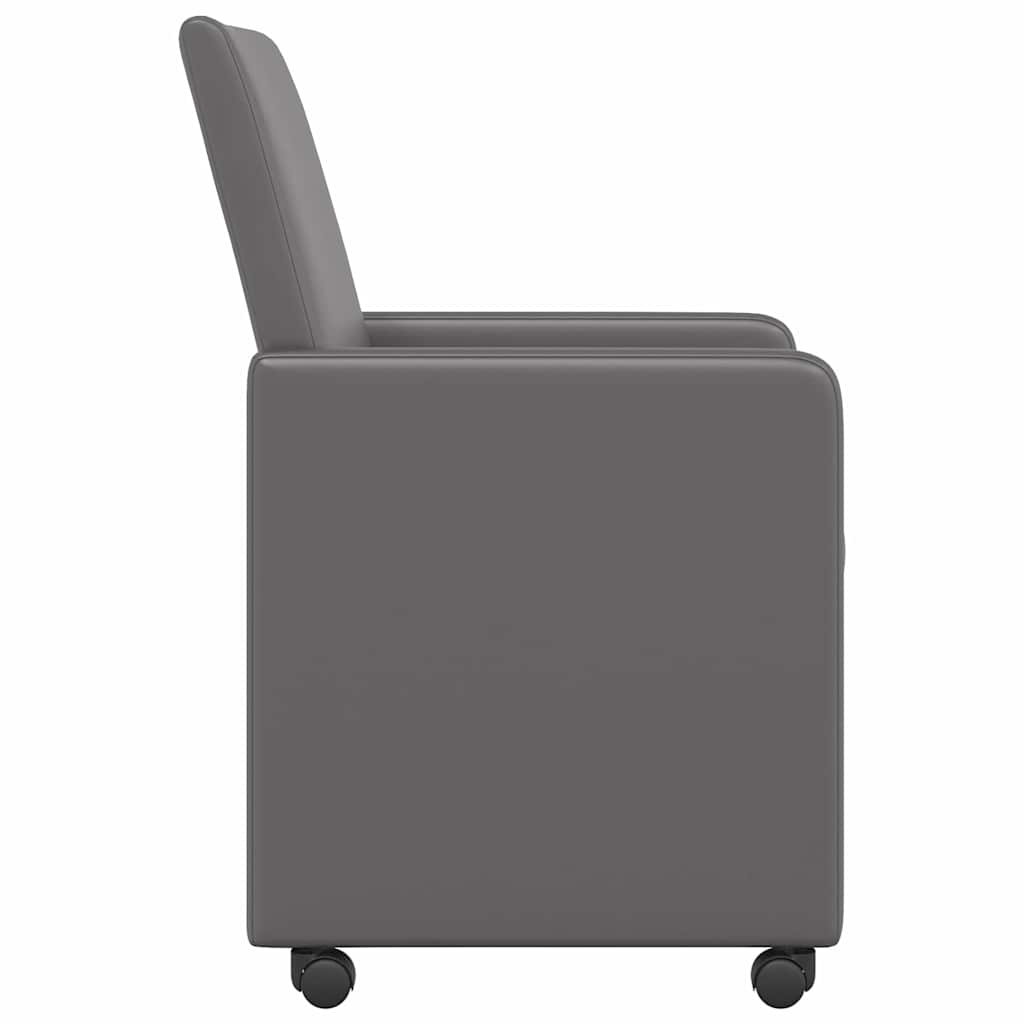 Esszimmerstühle mit Rollen 2 pcs Grau 57 x 66 x 94 cm