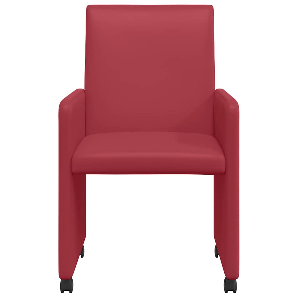 Esszimmerstühle mit Rollen 2 pcs Weinrot 57 x 66 x 94 cm