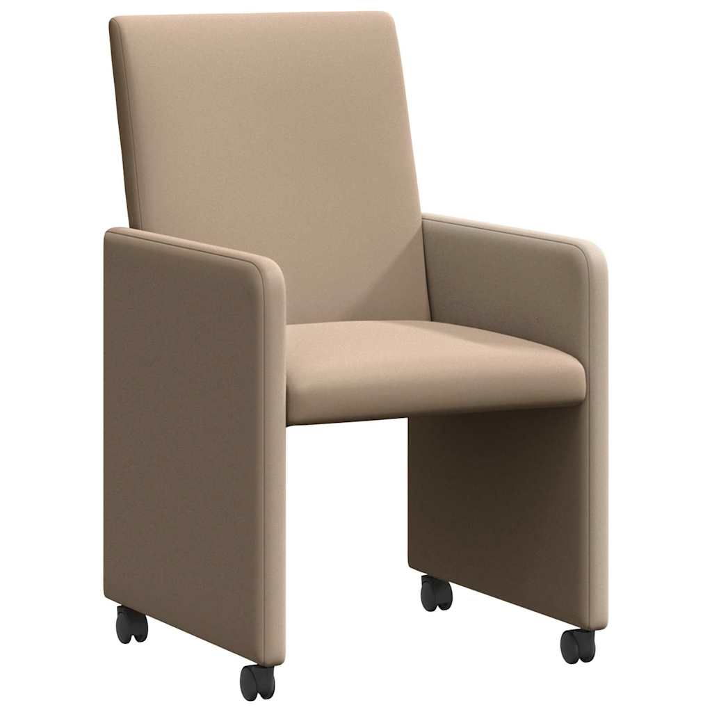 Esszimmerstühle mit Rollen 2 pcs Cappuccino 57 x 66 x 94 cm