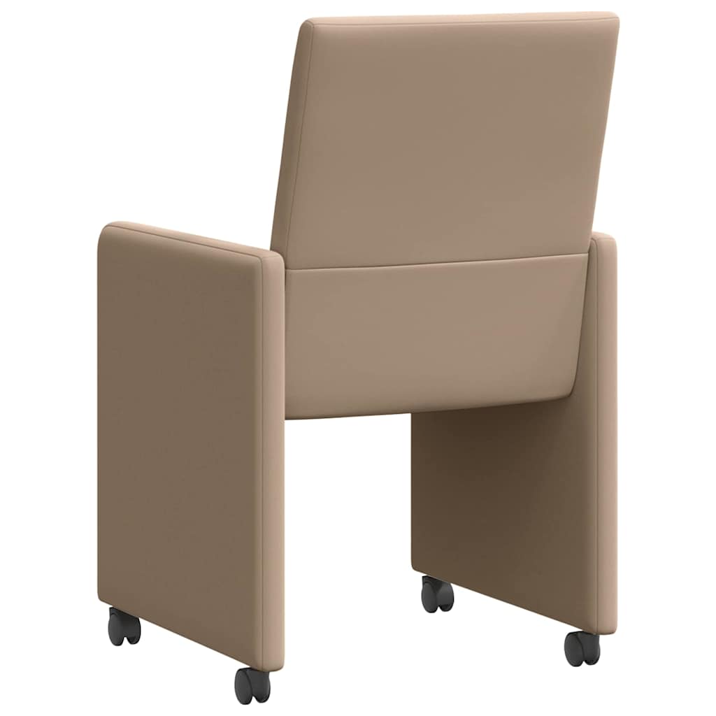 Esszimmerstühle mit Rollen 2 pcs Cappuccino 57 x 66 x 94 cm
